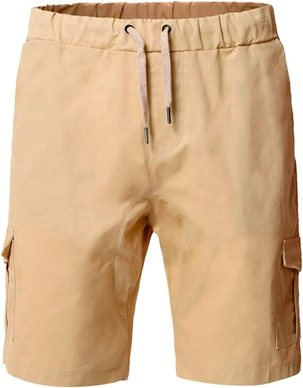 Muscularfit 6 Inch Inseam Shorts Men Cotton Linen Shorts with Pockets Slim Fit Drawstring Elastic Waist Summer Beach Shorts