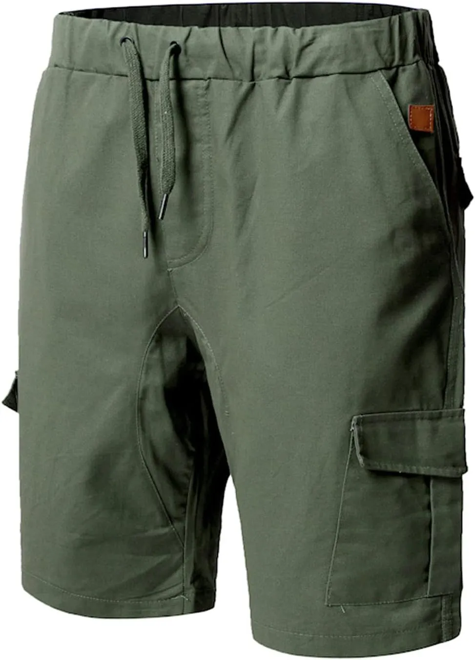 Muscularfit 6 Inch Inseam Shorts Men Cotton Linen Shorts with Pockets Slim Fit Drawstring Elastic Waist Summer Beach Shorts