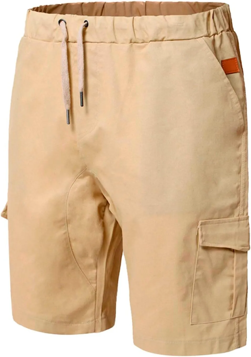 Muscularfit 6 Inch Inseam Shorts Men Cotton Linen Shorts with Pockets Slim Fit Drawstring Elastic Waist Summer Beach Shorts