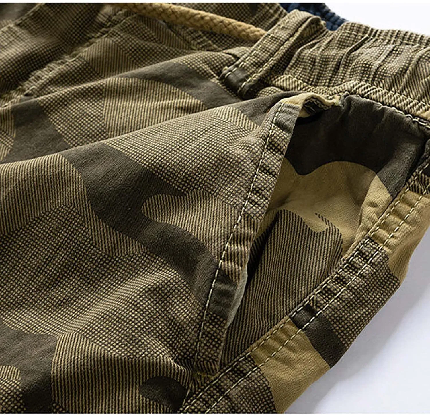 Muscularfit Big and Tall Cargo Shorts for Men 2023 Casual Drawstring Elastic Waist Tooling Shorts 7" Inseam Waistband Shorts