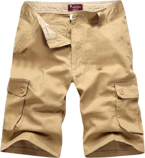 Muscularfit Men's Big and Tall Shorts Casual Fashion Outdoor Sports Cargo Shorts Loose Fit Multi Pockets Cotton Linen Shorts