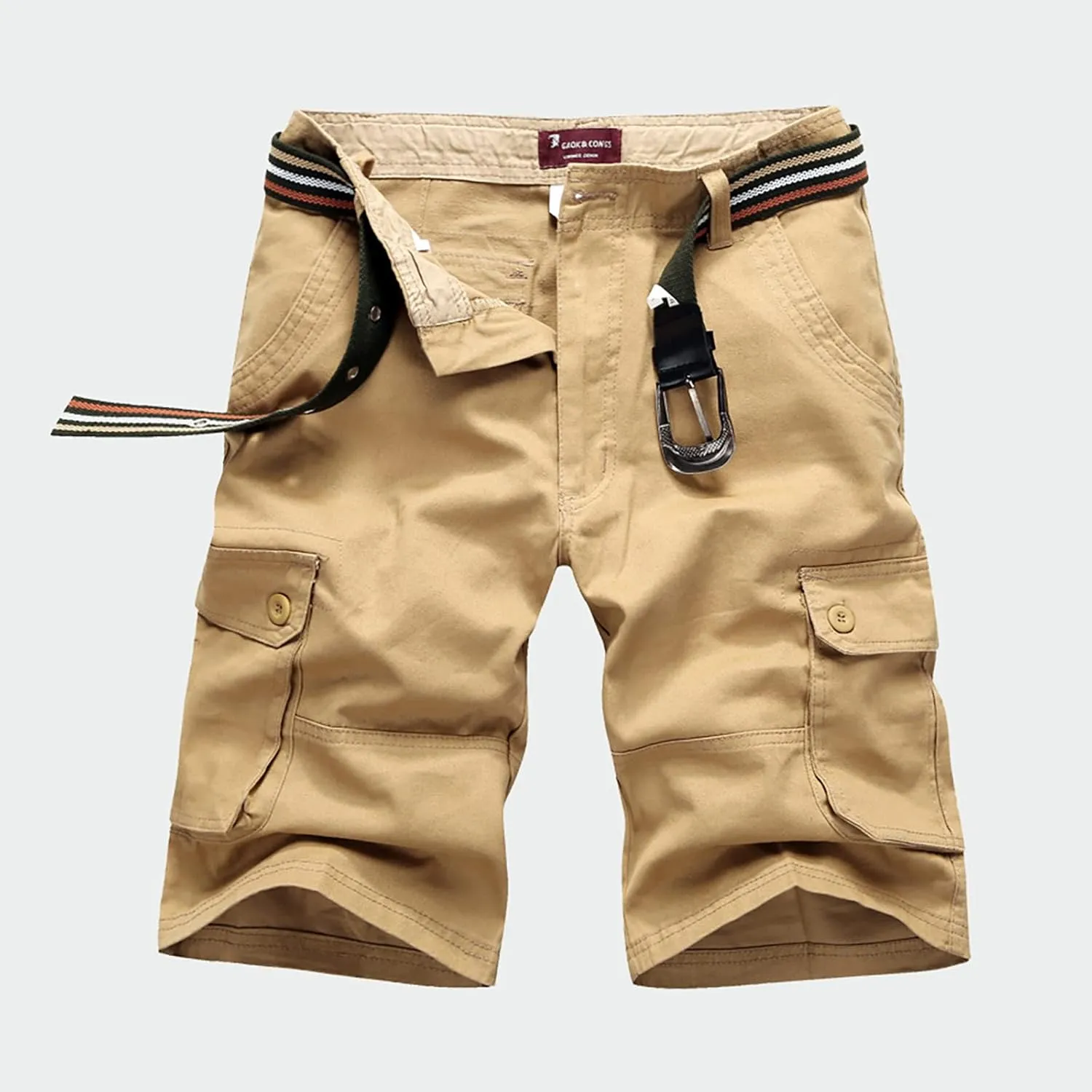Muscularfit Men's Big and Tall Shorts Casual Fashion Outdoor Sports Cargo Shorts Loose Fit Multi Pockets Cotton Linen Shorts