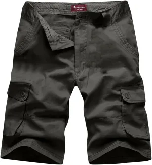 Muscularfit Men's Big and Tall Shorts Casual Fashion Outdoor Sports Cargo Shorts Loose Fit Multi Pockets Cotton Linen Shorts