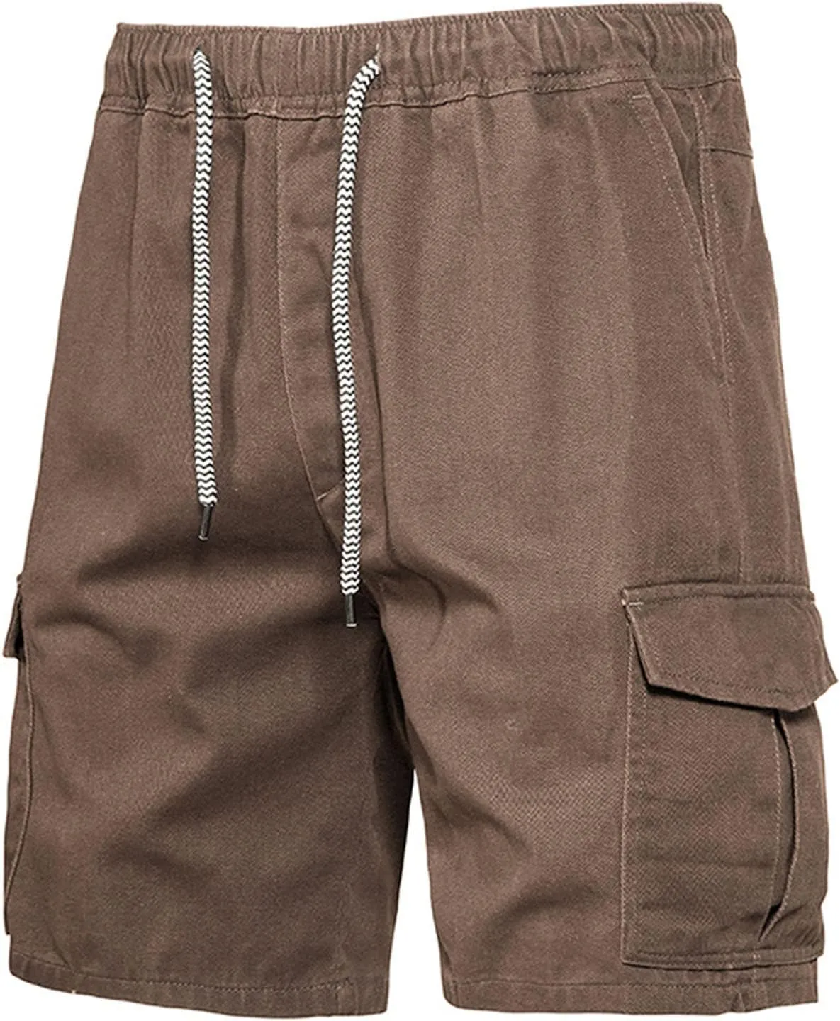 Muscularfit Slim Fit Shorts Men 2023 Causal Drawstring Elastic Waist Cargo Shorts 5" Inseam Pleat Front Summer Beach Shorts