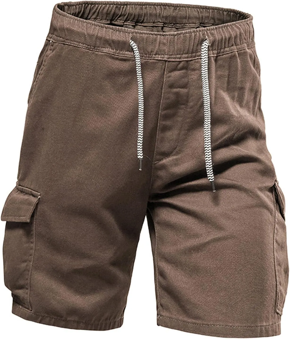 Muscularfit Slim Fit Shorts Men 2023 Causal Drawstring Elastic Waist Cargo Shorts 5" Inseam Pleat Front Summer Beach Shorts