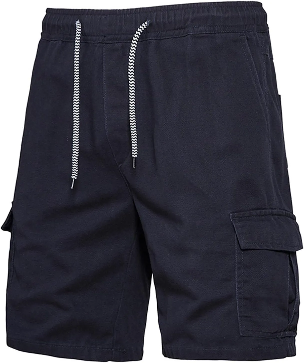 Muscularfit Slim Fit Shorts Men 2023 Causal Drawstring Elastic Waist Cargo Shorts 5" Inseam Pleat Front Summer Beach Shorts