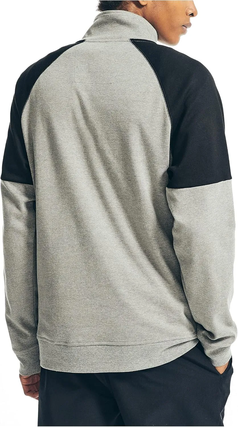 Nautica Men's Navtech Quarter-Zip Color Block Sweater