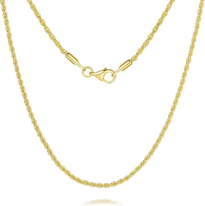 Necklaces 14k Gold Necklace for Women & Men 1.5mm Rope Chain for Women Dainty Gold Chain for Men Non-Tarnish Necklace Unisex Sizes 16-26 Inches