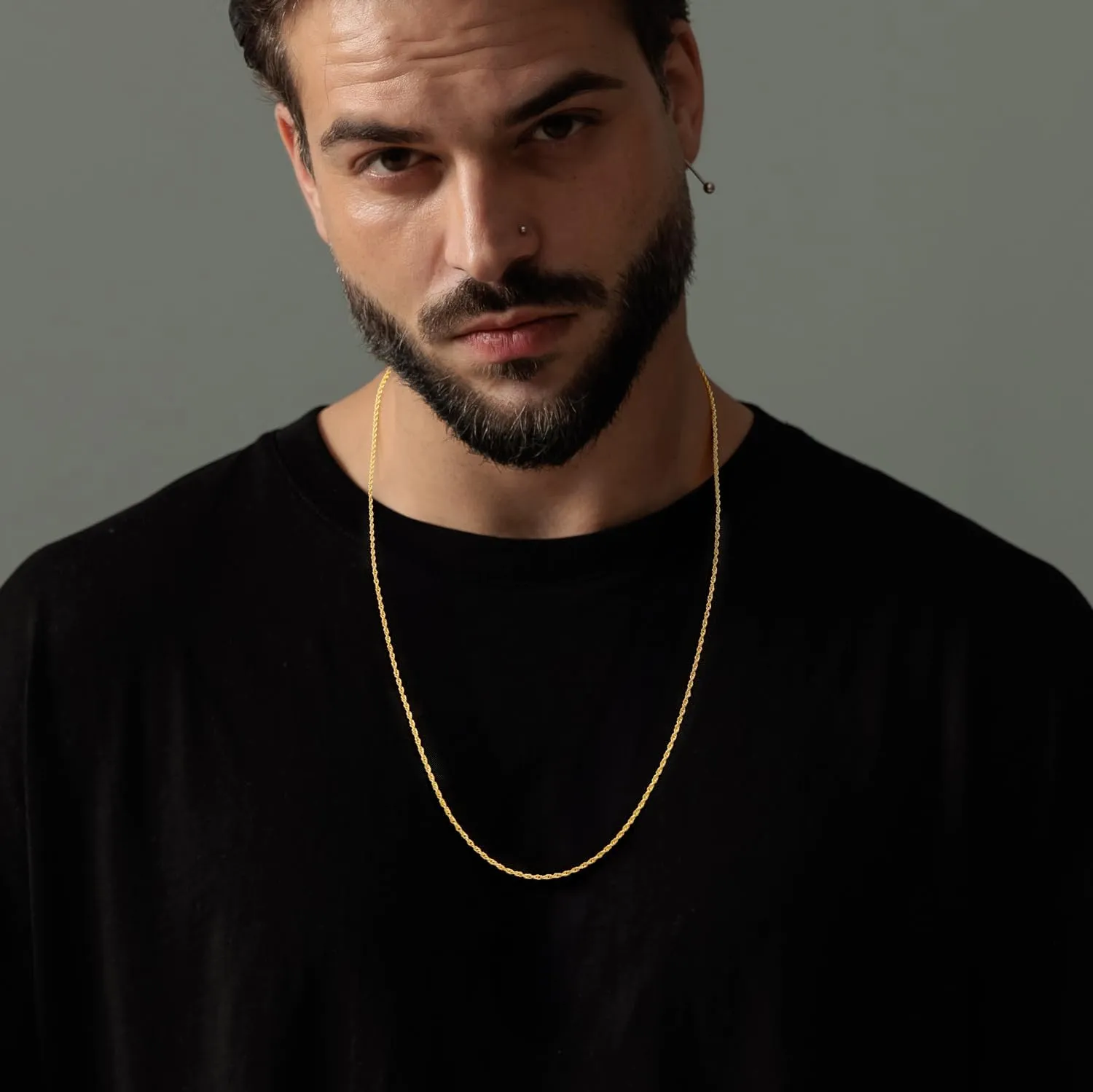 Necklaces 14k Gold Necklace for Women & Men 1.5mm Rope Chain for Women Dainty Gold Chain for Men Non-Tarnish Necklace Unisex Sizes 16-26 Inches