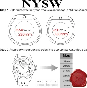 NEW YORK STANDARD WATCH CO. Stainless Steel Stretch Watch Band Expansion, No Buckle, Sleek Metal Finish