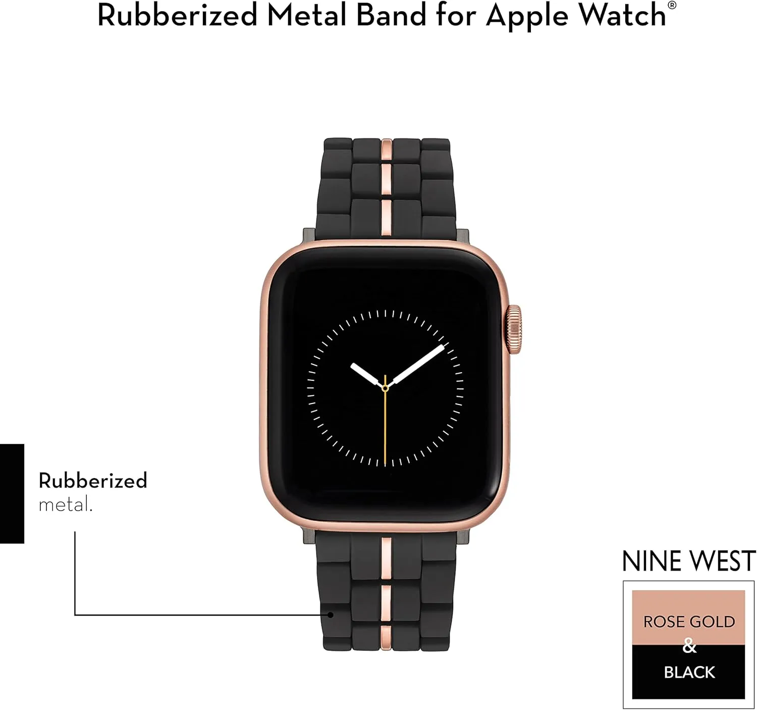 NINE WEST Fashion Rubberized Bracelet for Apple Watch Secure, Adjustable