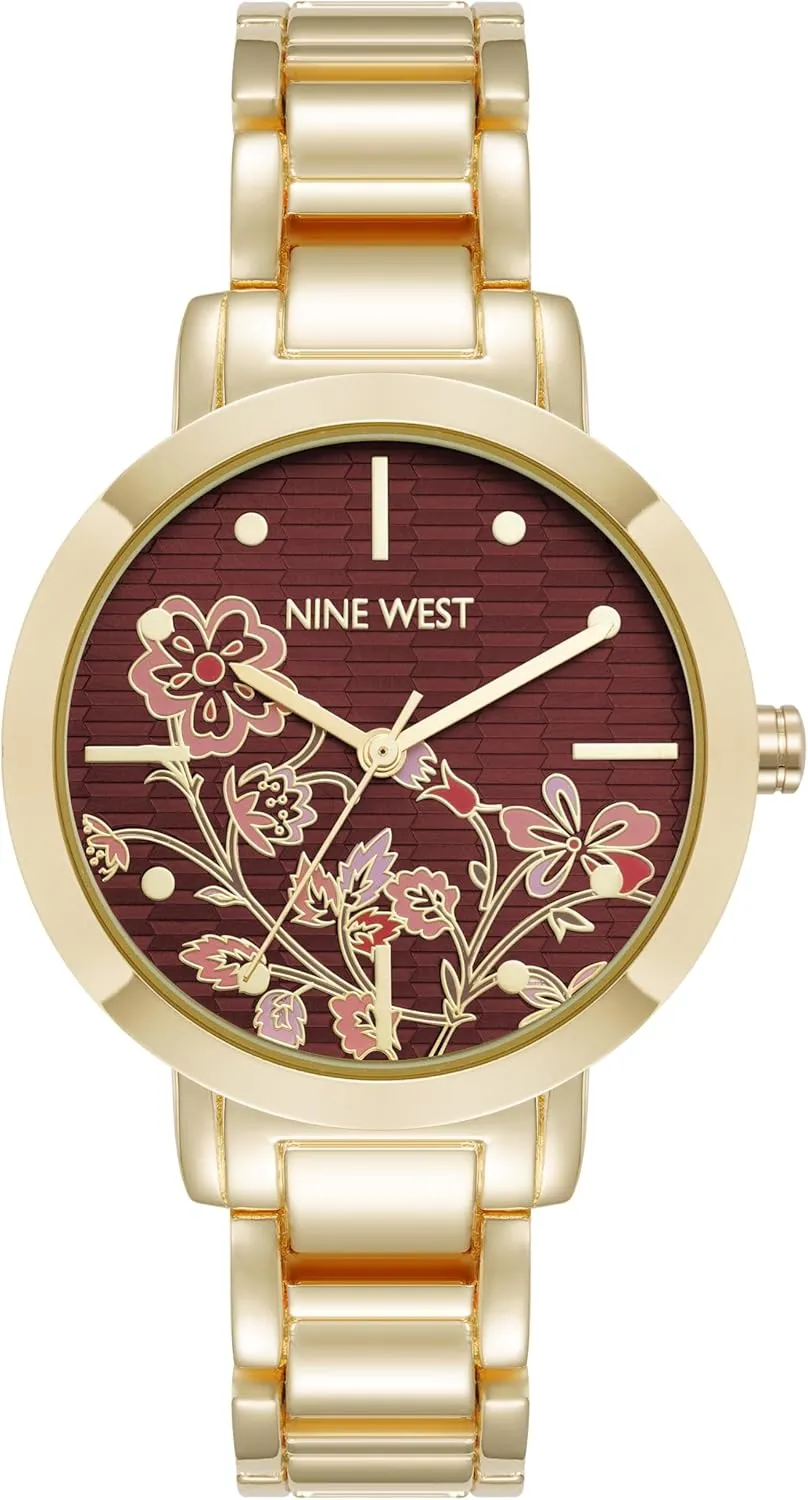 Nine West Women's Floral Dial Bracelet Watch