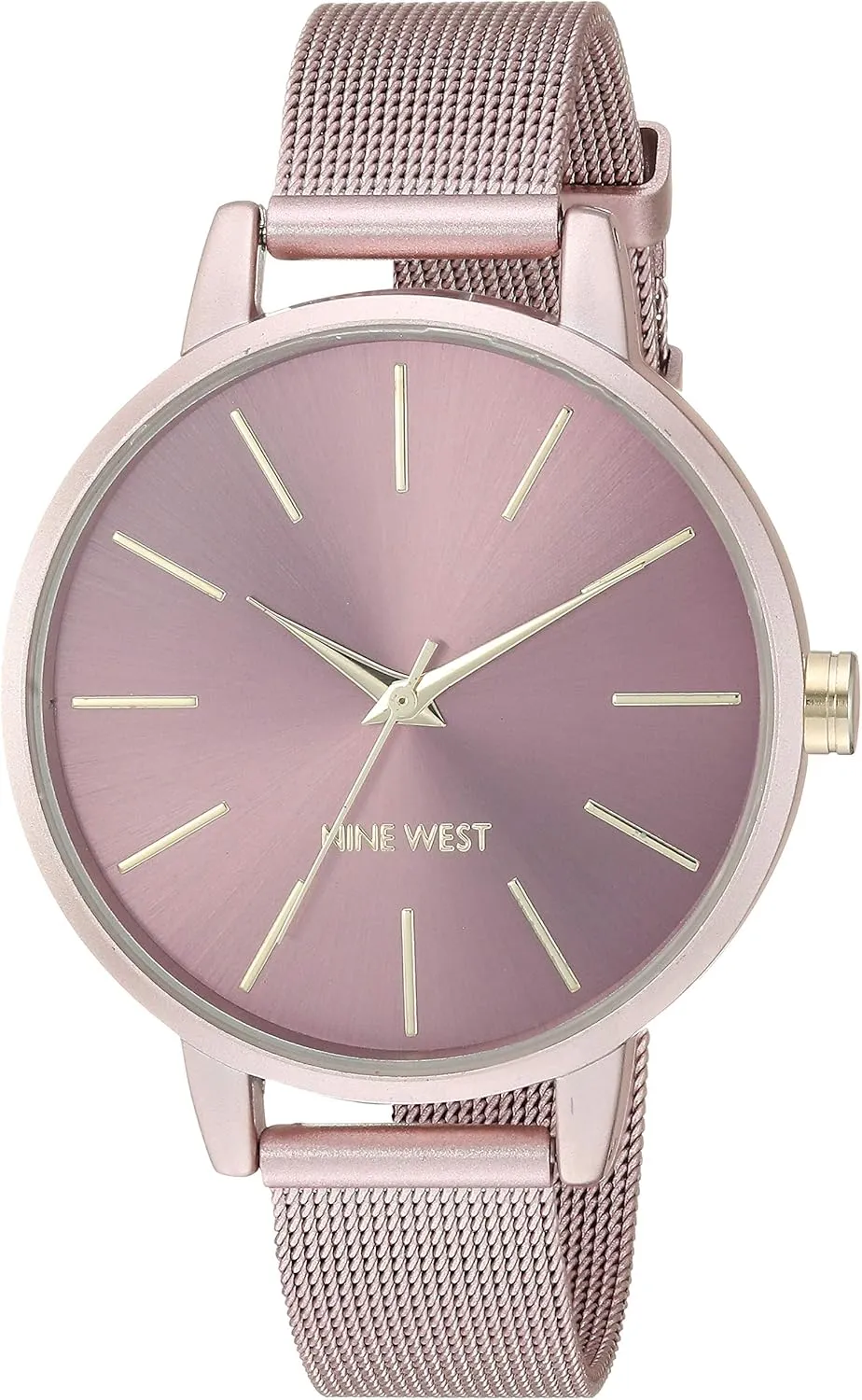 Nine West Women's NW/2280PKPK Pink Mesh Bracelet Watch