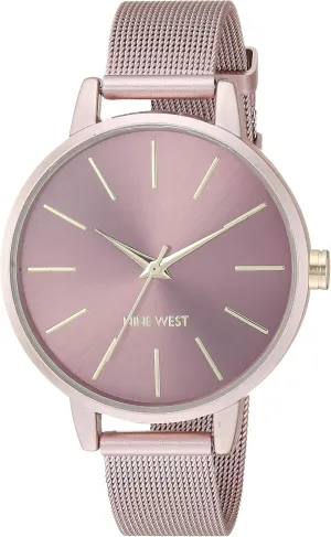Nine West Women's NW/2280PKPK Pink Mesh Bracelet Watch