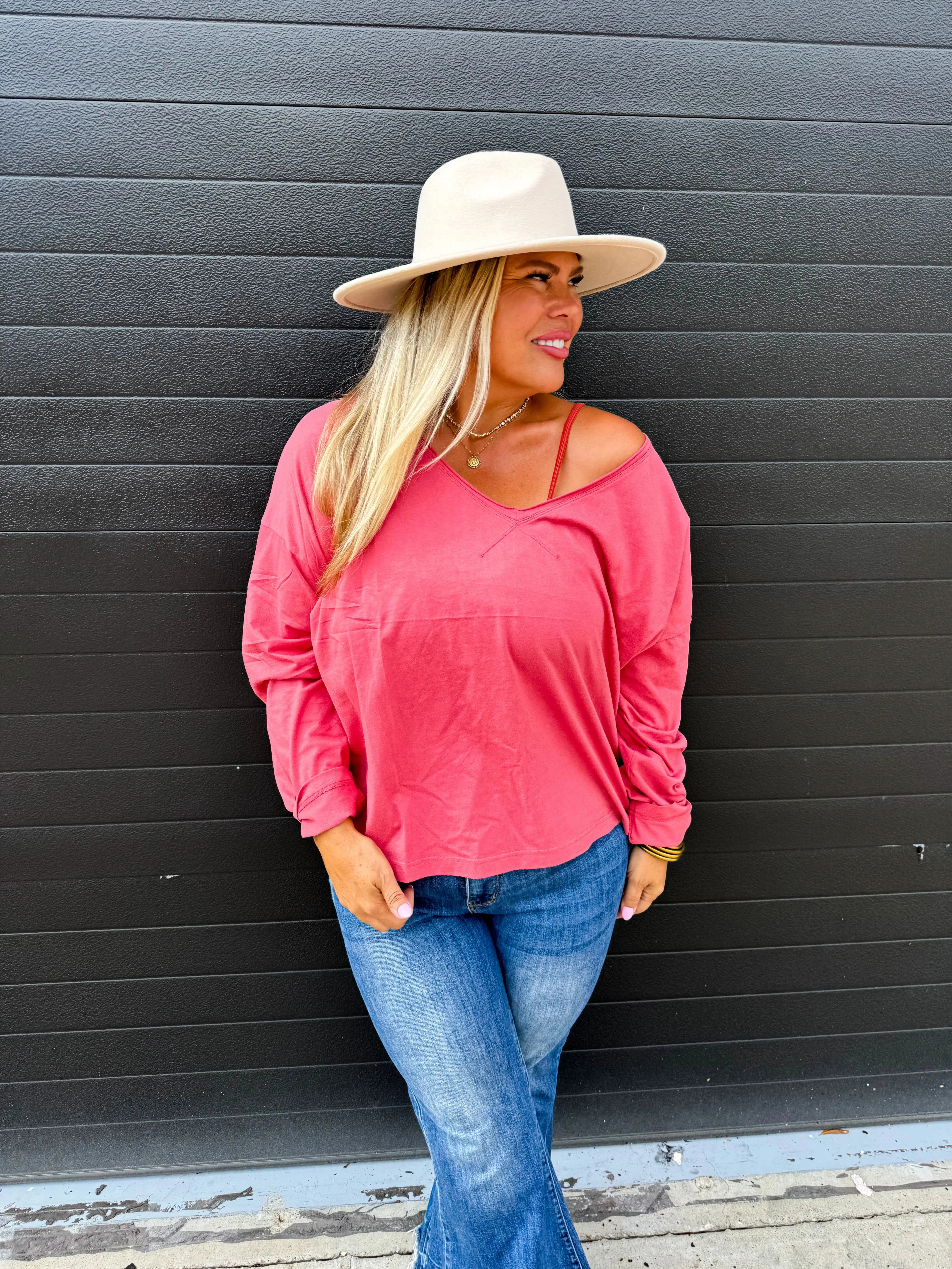 NOW IN STOCK: Parker Basic Washed Tee in Rusty Rose by Blakeley