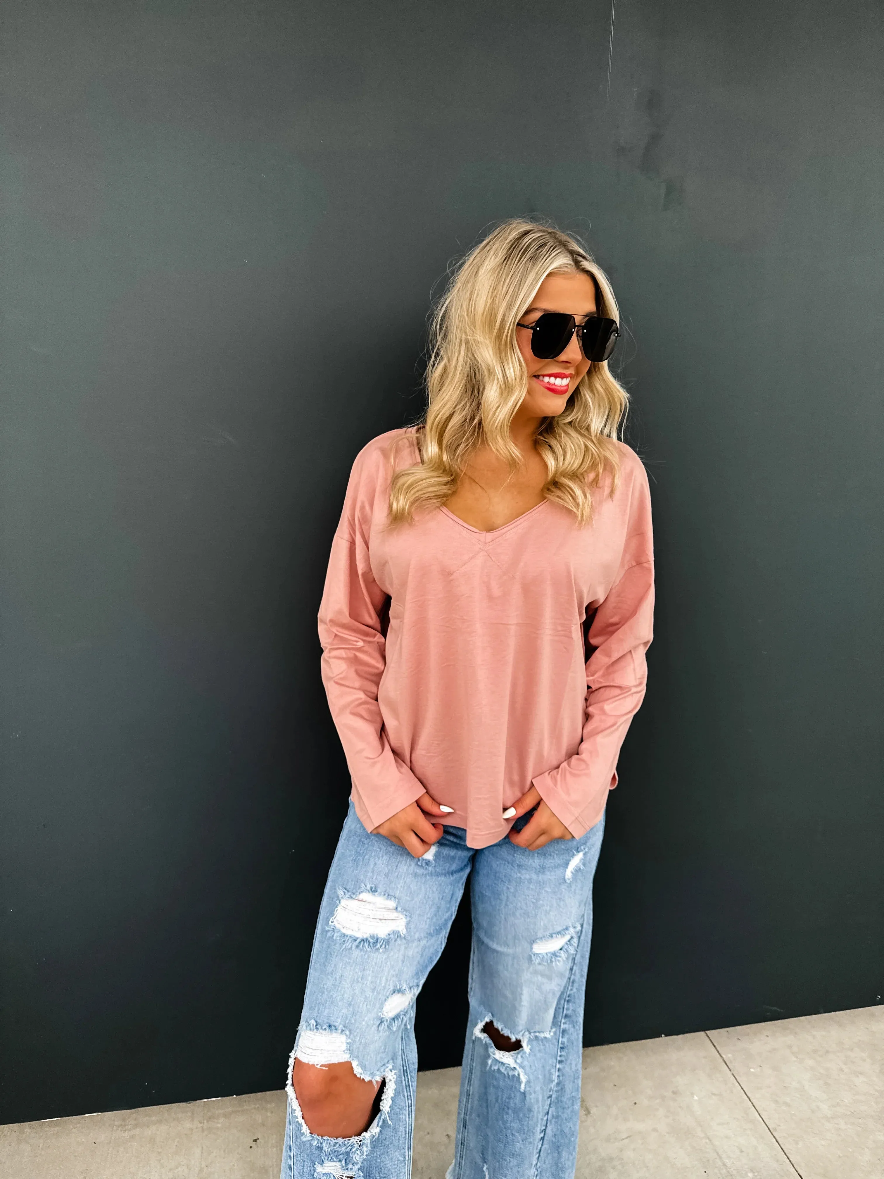 NOW IN STOCK: Parker Basic Washed Tee in Rusty Rose by Blakeley