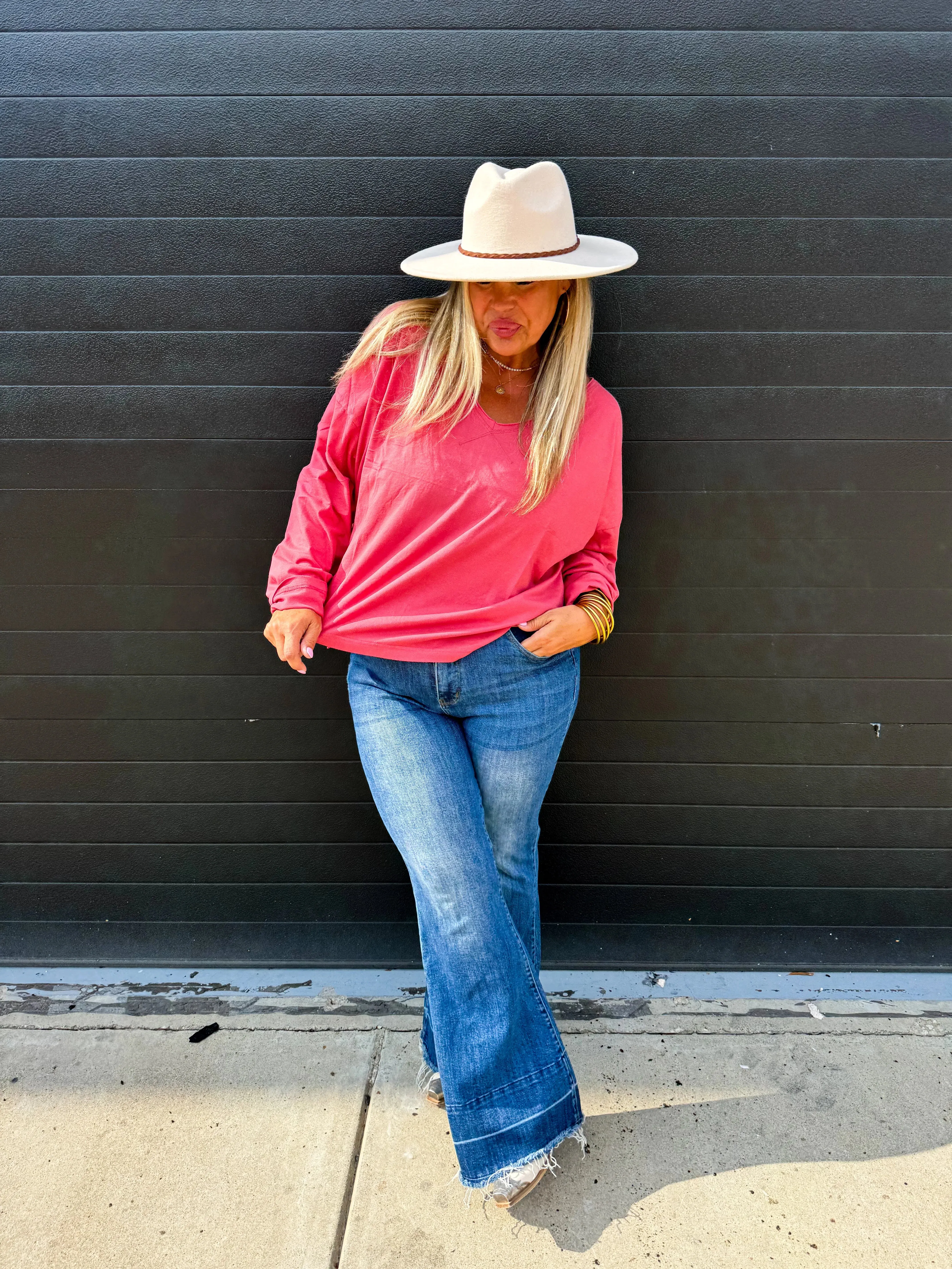 NOW IN STOCK: Parker Basic Washed Tee in Rusty Rose by Blakeley