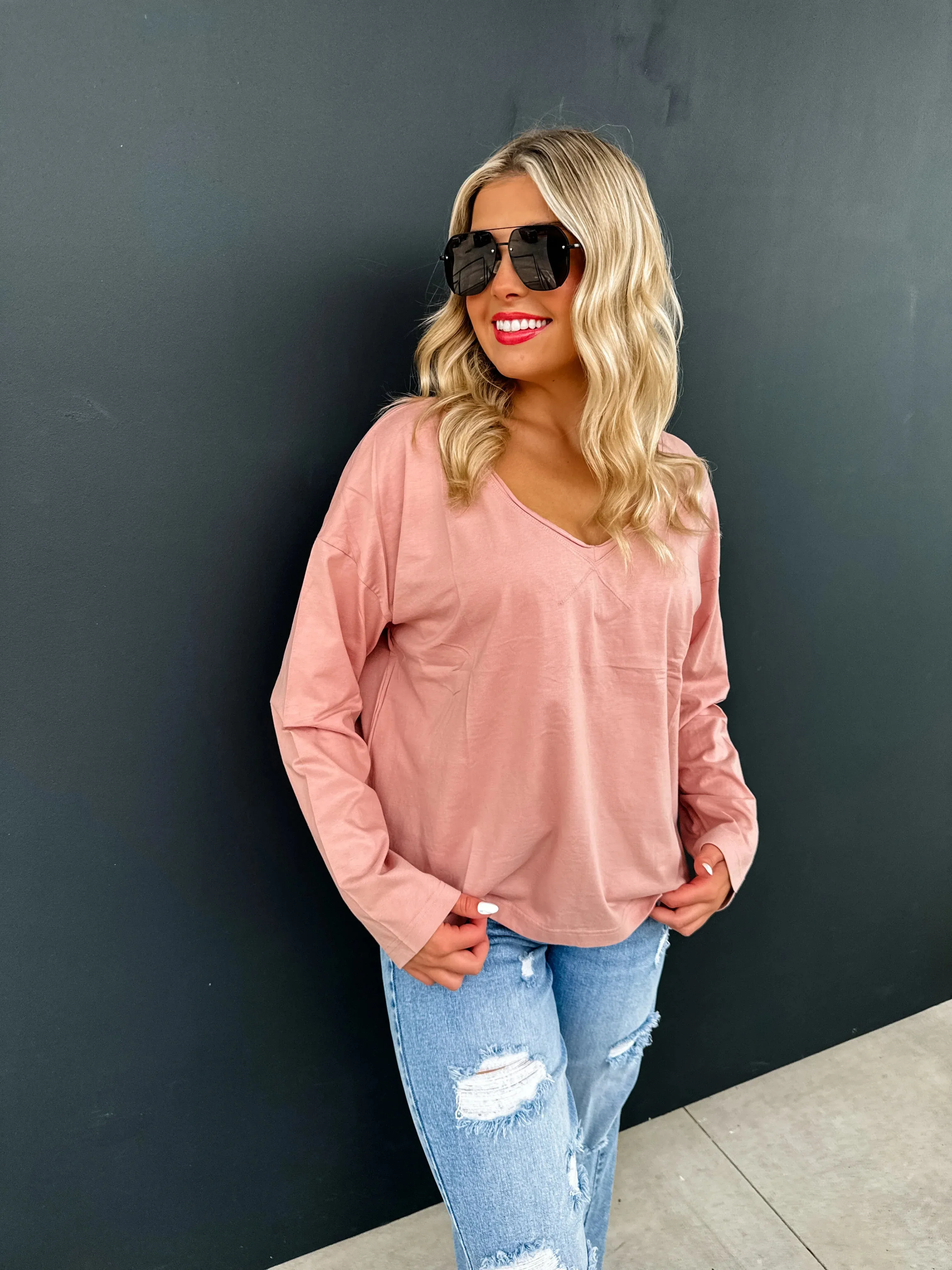 NOW IN STOCK: Parker Basic Washed Tee in Rusty Rose by Blakeley