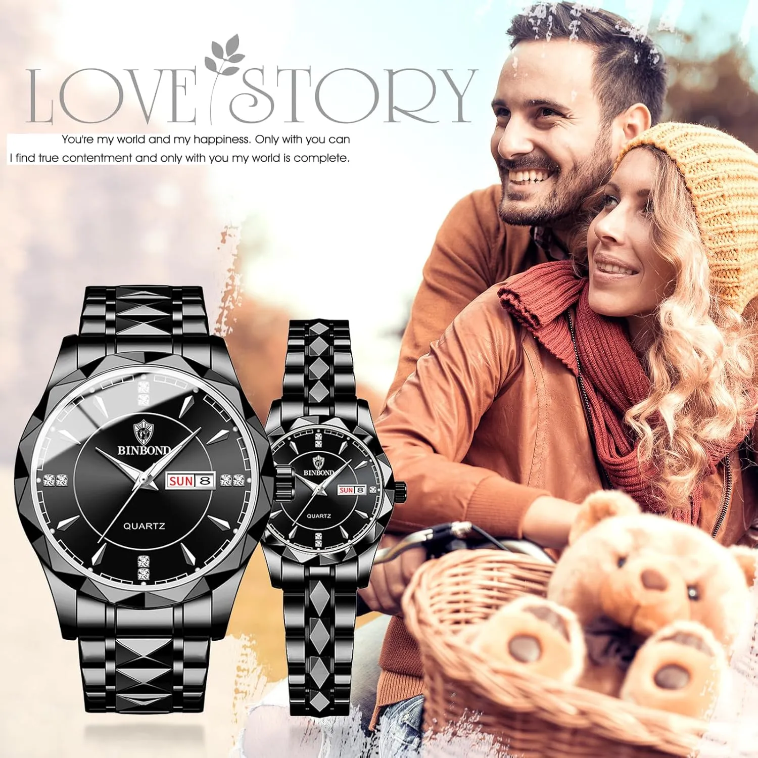 OIDEA Stainless Steel Mens Watches: Luxury Rhombus Analog Quartz Wrist Watches for Men Waterproof Luminous Day Date Watch Casual Business Dress Watch