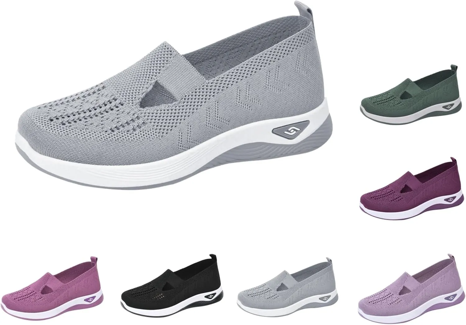 Orthopedic Shoes for Women Slip Ons Comfort Breathable Knitted Mesh Lightweight Soft Sole Sneakers Non-Slip Walking Shoe