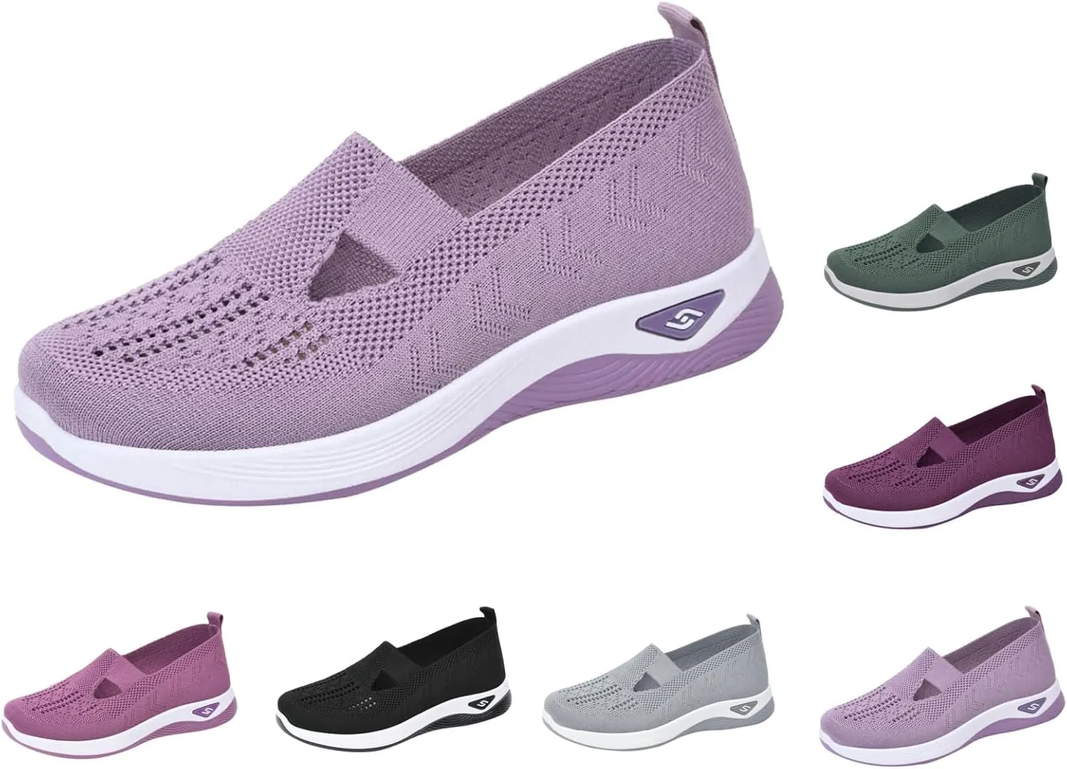 Orthopedic Shoes for Women Slip Ons Comfort Breathable Knitted Mesh Lightweight Soft Sole Sneakers Non-Slip Walking Shoe
