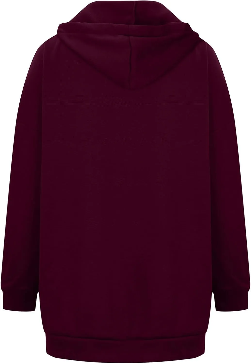 Oversized Hoodie for Women Plus Size Solid Color Hoodies Casual Full Zip Long Hooded Sweatshirt Pullover Jacket with Pockets