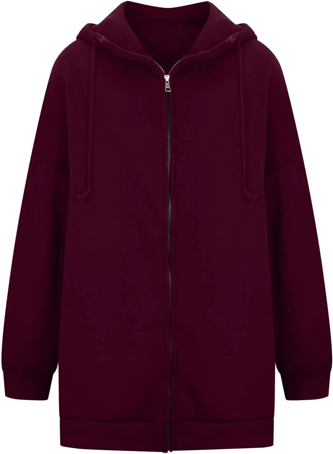 Oversized Hoodie for Women Plus Size Solid Color Hoodies Casual Full Zip Long Hooded Sweatshirt Pullover Jacket with Pockets