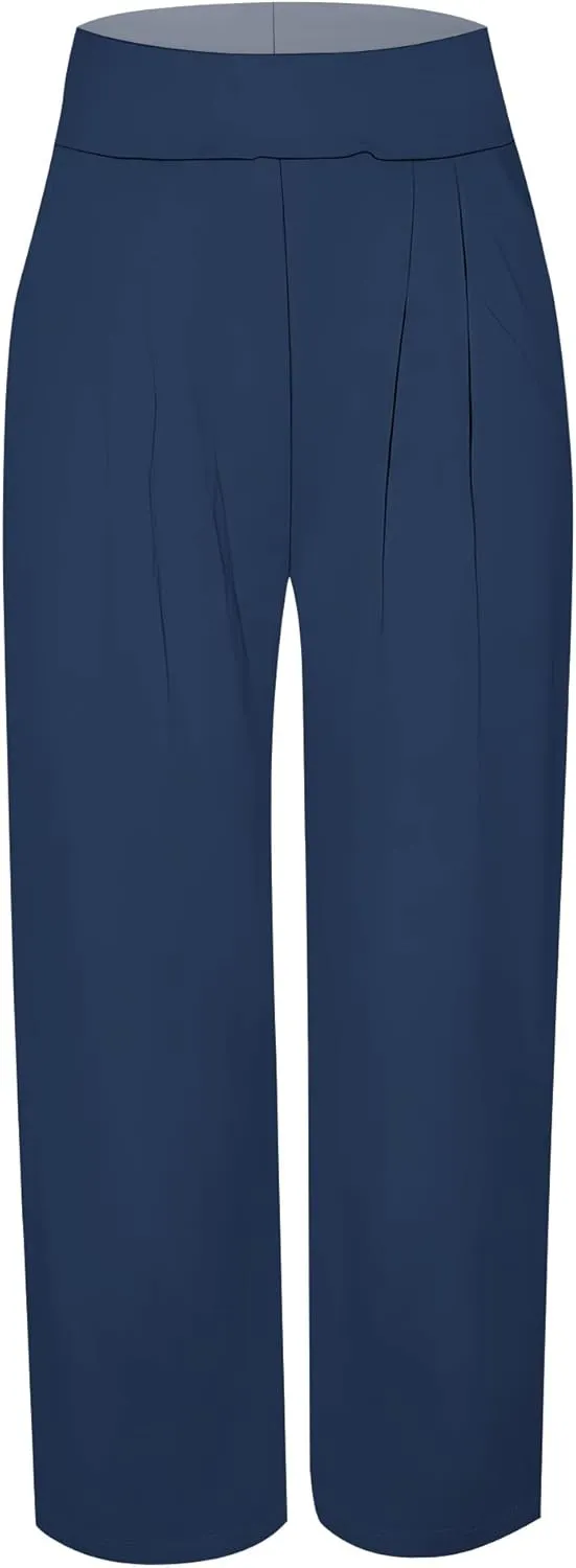 Palazzo Pants for Women Flowy Wide Leg High Waisted Trousers Long Dressy Bottoms