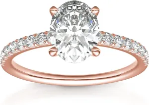 PAVOI 14K Gold Plated Engagement Rings for Women | Promise Wedding Band | 3CT Cushion Cut Round Oval Cubic Zirconia Fake Engagement Ring