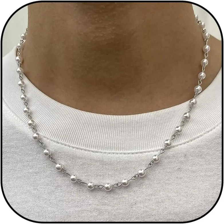 Pearl & Puka Shell Necklaces for Men - Tiger Eye Choker & Christmas Gifts