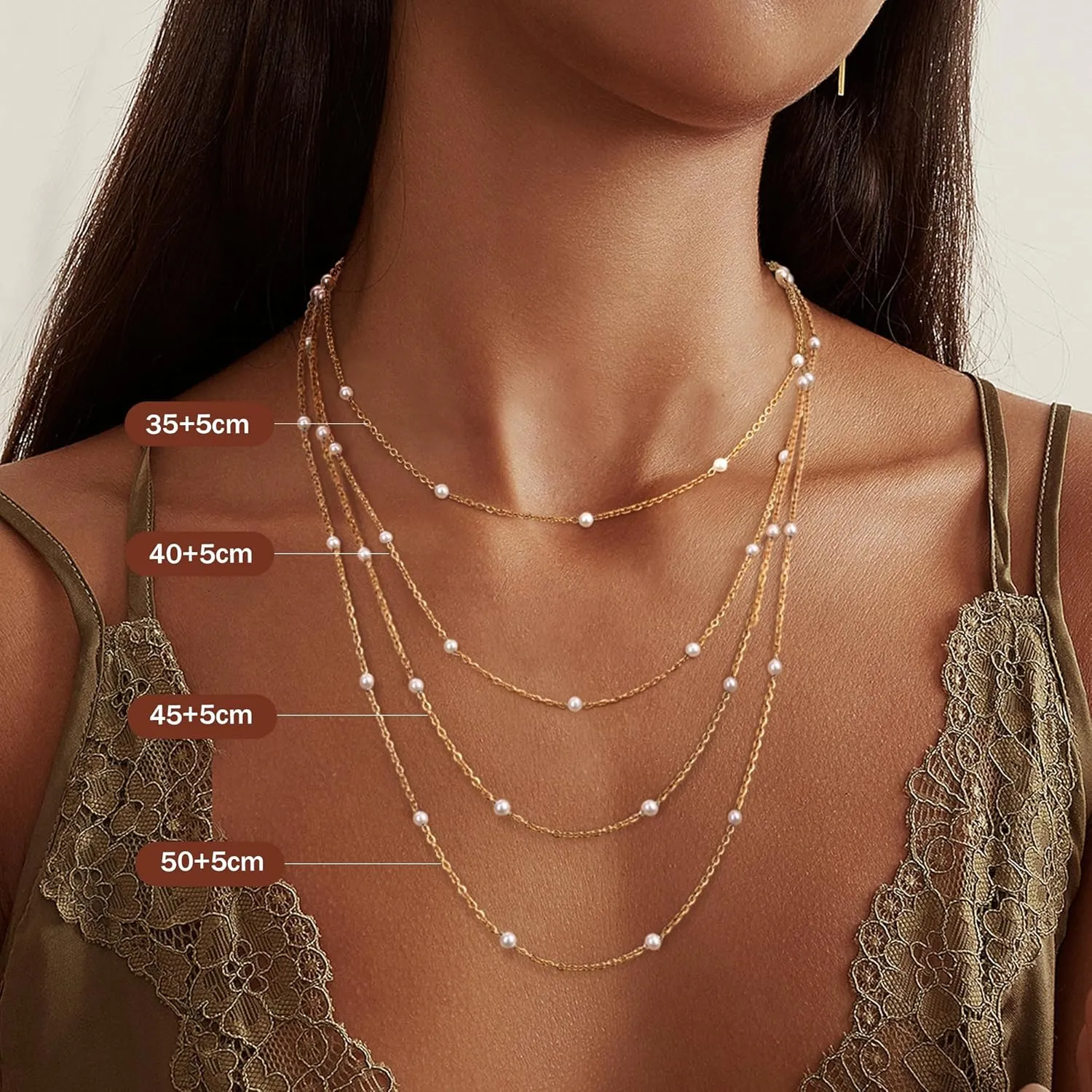 Pearl Necklace for Women,Dainty Silver/14K Gold Plated Necklace for Women Round White Imitation Pearls Simple Pearl Choker Cute Everyday Jewelry for Women Elegant Bridesmaid Wedding Jewelry