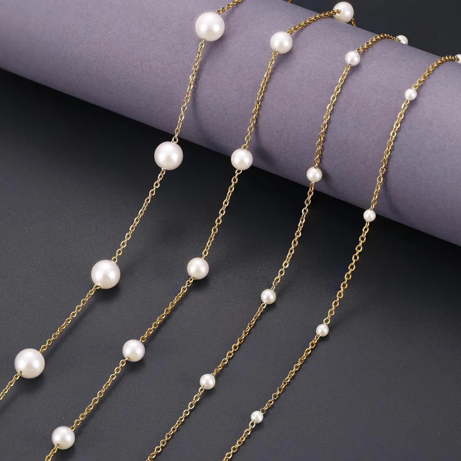 Pearl Necklace for Women,Dainty Silver/14K Gold Plated Necklace for Women Round White Imitation Pearls Simple Pearl Choker Cute Everyday Jewelry for Women Elegant Bridesmaid Wedding Jewelry