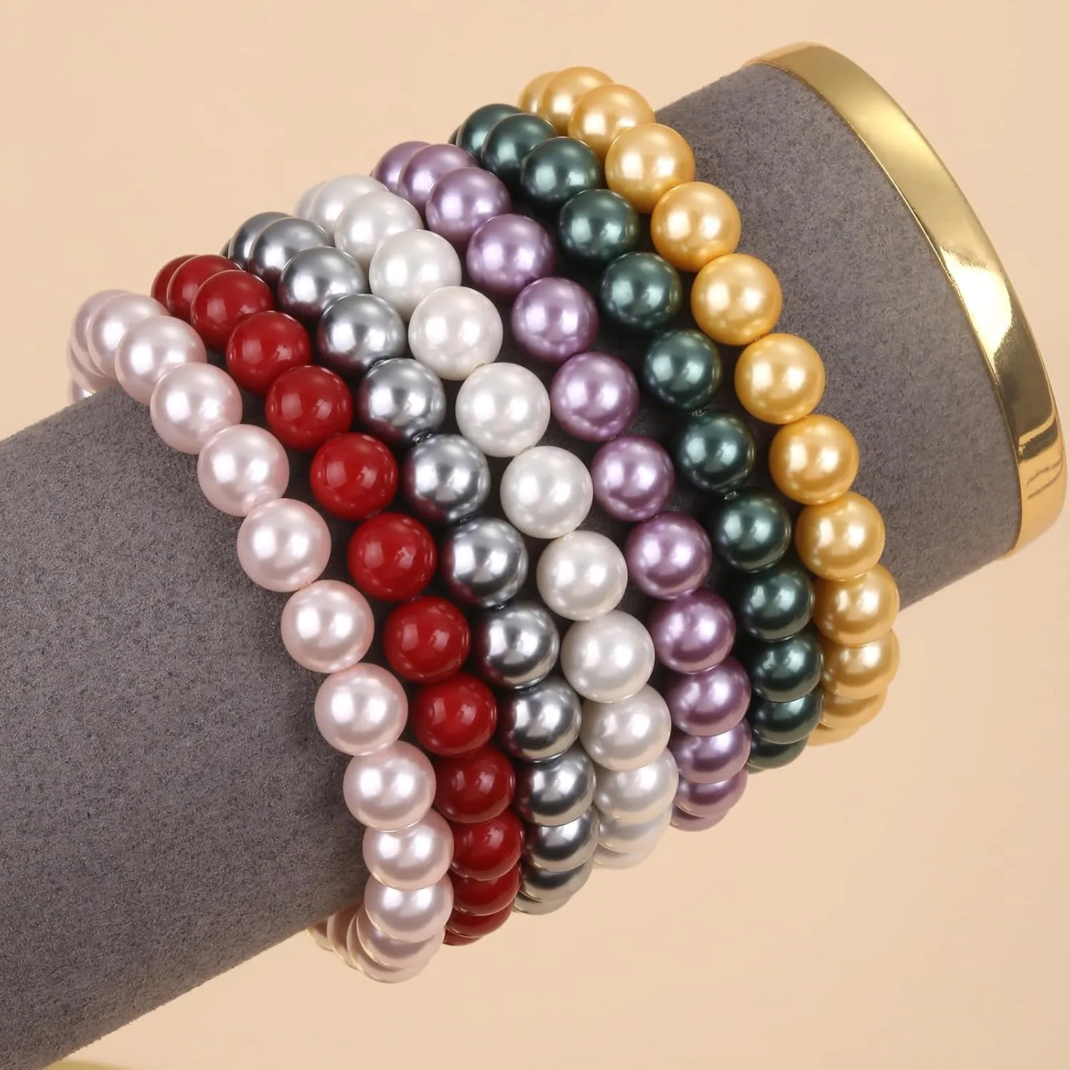 Pearl Necklaces for Women Men - 8mm Round Pearl Jewelry Set Includes White Pearls Bracelet and Earrings Girlfriend Her Mothers Day Gifts for Mom Women Wedding Birthday Anniversary Christmas Gifts