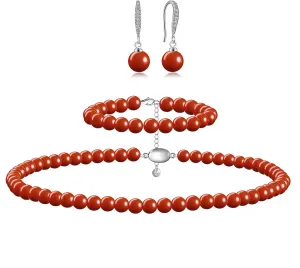 Pearl Necklaces for Women Men - 8mm Round Pearl Jewelry Set Includes White Pearls Bracelet and Earrings Girlfriend Her Mothers Day Gifts for Mom Women Wedding Birthday Anniversary Christmas Gifts