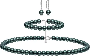 Pearl Necklaces for Women Men - 8mm Round Pearl Jewelry Set Includes White Pearls Bracelet and Earrings Girlfriend Her Mothers Day Gifts for Mom Women Wedding Birthday Anniversary Christmas Gifts