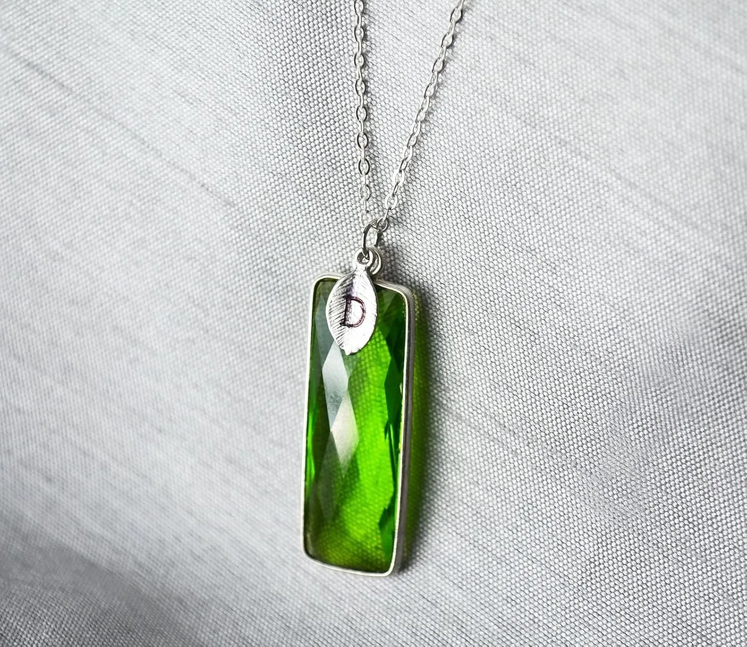 Peridot Necklace, August Birthstone Necklace, Sterling Silver or 18K Gold, Personalized Necklace, Bridesmaid Gift, Mom Necklace