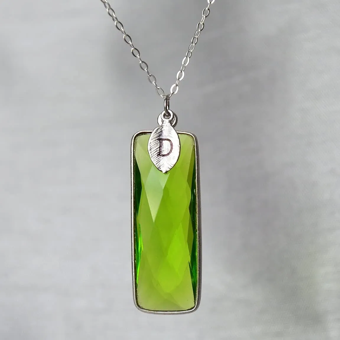 Peridot Necklace, August Birthstone Necklace, Sterling Silver or 18K Gold, Personalized Necklace, Bridesmaid Gift, Mom Necklace