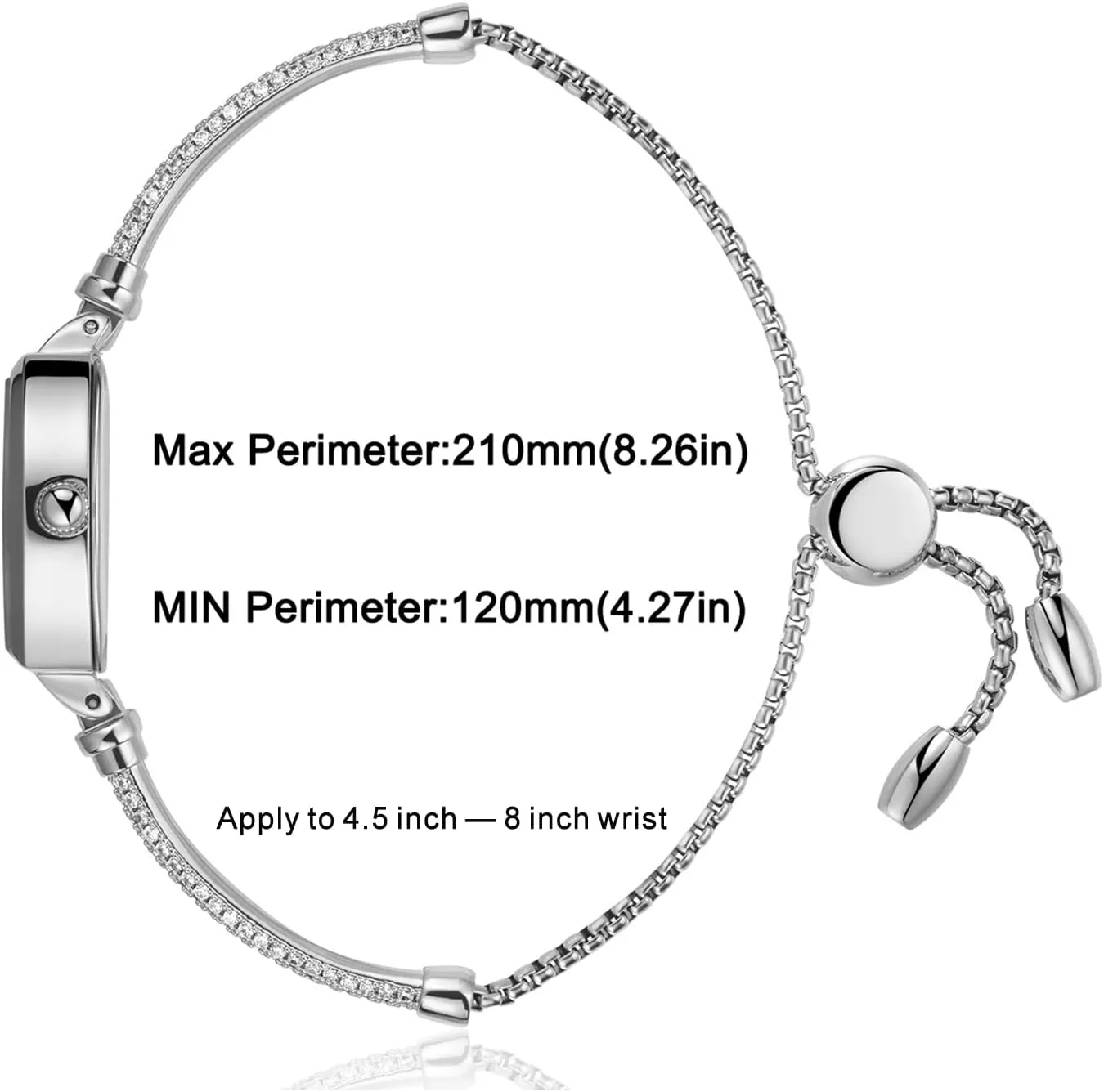 Petite Bracelet Watch for Women, Gifts for Girlfriend Diamond Dress Analog Watch Waterproof