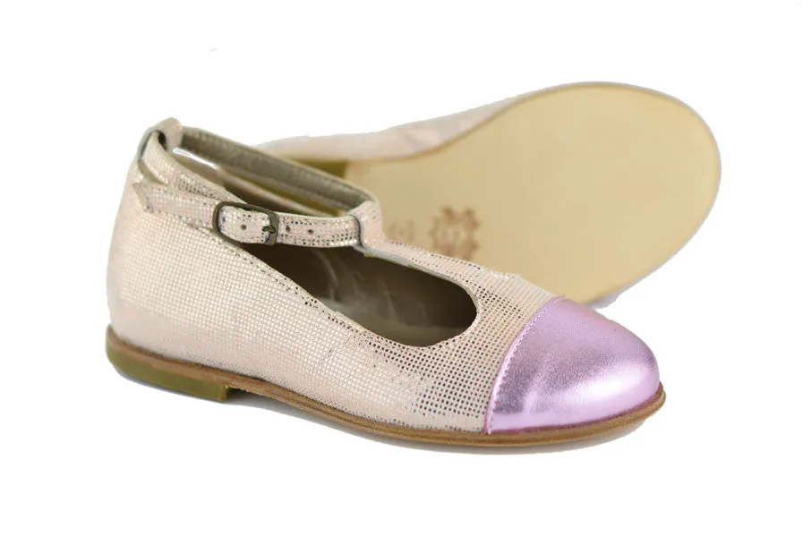 PèPè Girls Golden Pink T-bar