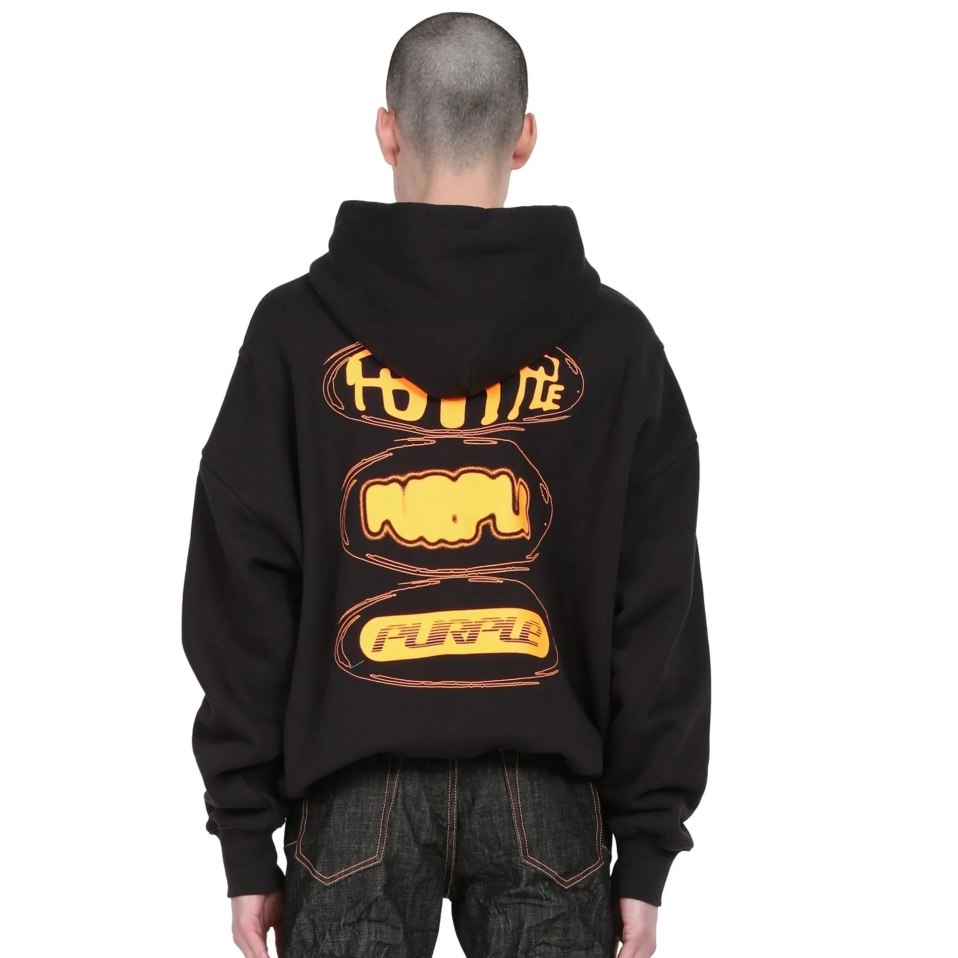 Purple Brand Heavy Dry Fleece Pullover Hoody Black Beauty/Orange