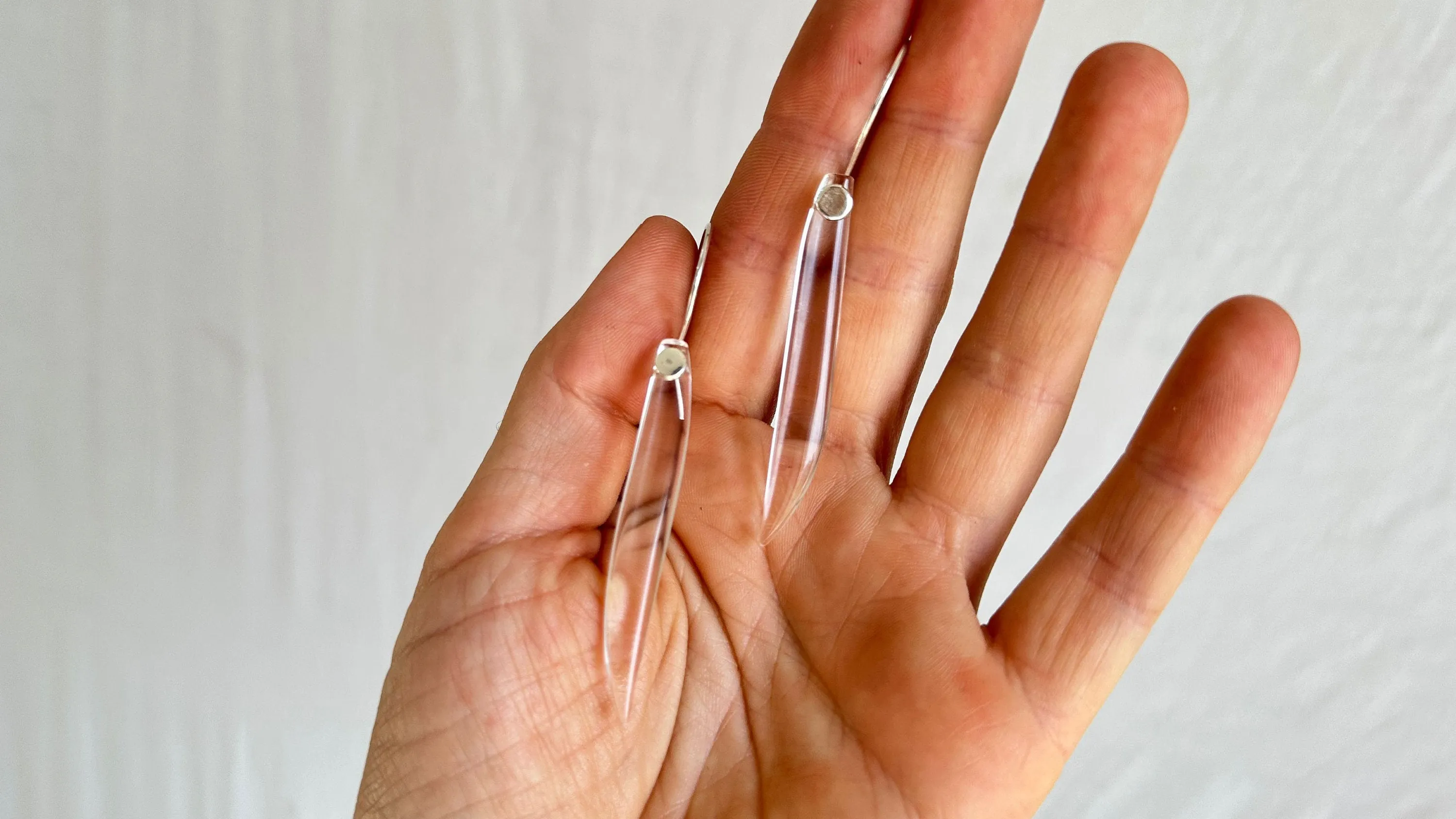 Quartz Crystal Earrings. Sterling Silver. 2067