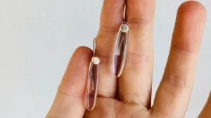 Quartz Crystal Earrings. Sterling silver.