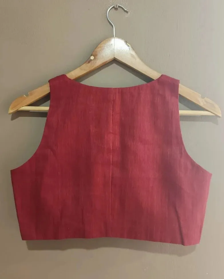 Readymade Maroon-Hued Linen Blouse