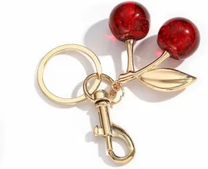 Red Cherry Keychain for Women Cherry Bag Charm keyring Accessory Purse Charm Jewelry Valentine Birthday Gifts