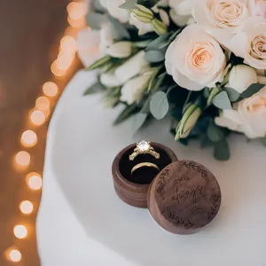 Ring Box, Wooden Ring Box for Wedding Ceremony Ring Bearer Box, Engagement Ring Holder Gift for Anniversaries Day,Ring Storage Box Engagement Gift