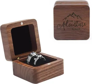 Ring Box, Wooden Ring Box for Wedding Ceremony Ring Bearer Box, Engagement Ring Holder Gift for Anniversaries Day,Ring Storage Box Engagement Gift