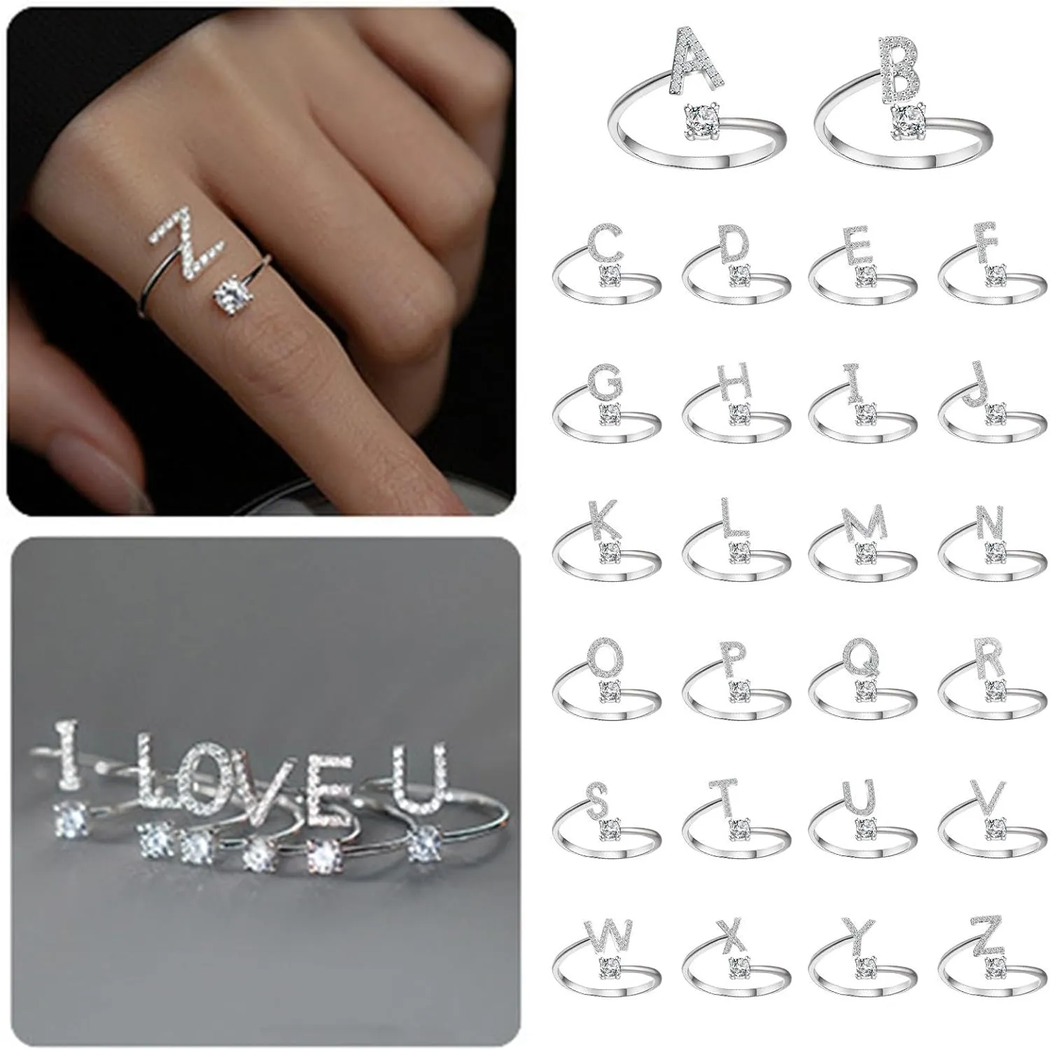Rings for Teen Girls Set Heart Shaped White Opal Engagement Promise Band Ring Valentines Jewelry Gifts