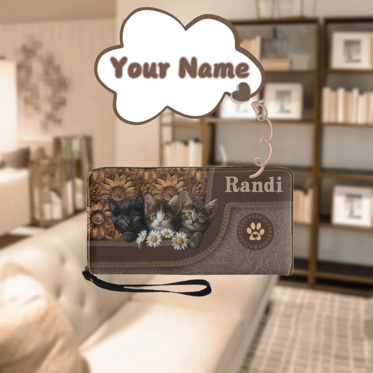 Rnyleeg Personalized Leather Crossbody Bag for Women Custom Name Shoulder Bag with Matching Customized Wallet 2 Pcs