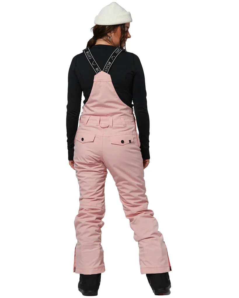 Rojo Snow Day Bib Pants Womens English Rose Pin Stripe