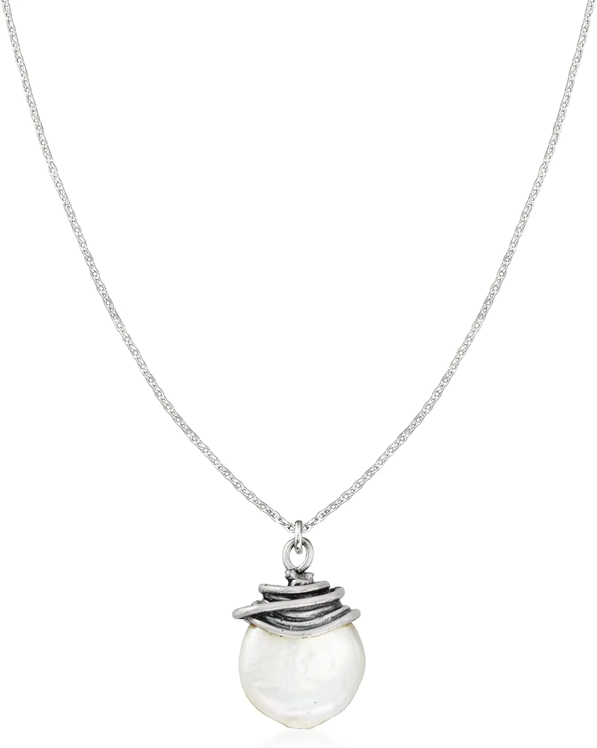 Ross-Simons 13mm Cultured Baroque Coin Pearl Pendant Necklace